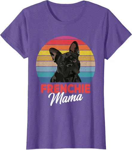 Vista 28 de Frenchie Mama - Camiseta divertida de regalo para niñas y perros Bulldog Francés, Negro, S