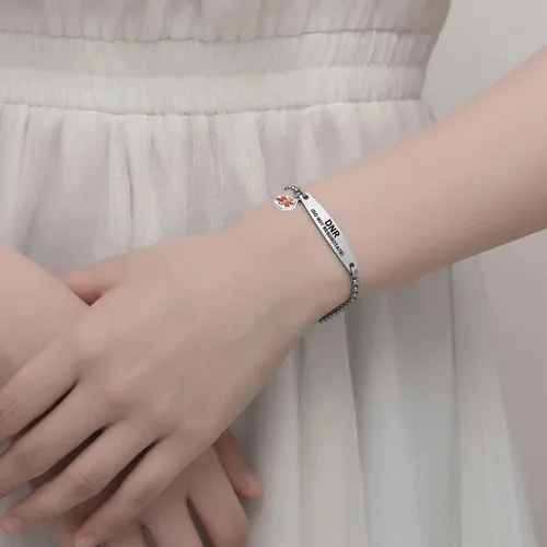 Vista 2 de Pulseras de alerta médica para mujer, pulseras de identificación médica con grabado láser gratis, pulseras ajustables de acero inoxidable grabado