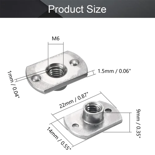 Vista 2 de MroMax Tuercas de soldadura, M6 Tab Base UNC Tornillo de máquina de acero al carbono 2 Proyección Plata 10Pcs