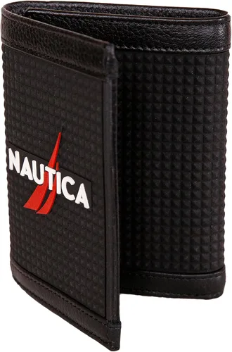Vista 34 de Nautica Men's Trifold Wallet RFID Blocking Protection ID Window Card Slots Genuine Leather Durable