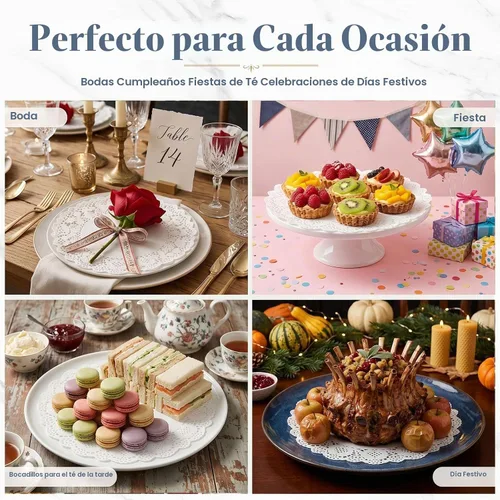 Vista 6 de HAKSEN Doilies de papel, 36 manteles individuales de papel de encaje de Blanco