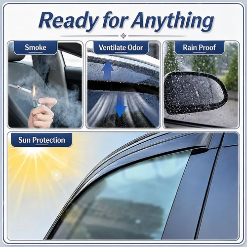 Vista 5 de Protectores de lluvia de ventana para Ford F150 SuperCab 2004-2014 2 piezas deflector de ventana para 09-14 F-150 con 2 puertas delanteras