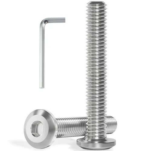 Vista 22 de VGBUY M6-1.0 x 8 mm 100 piezas Tornillos de cabeza plana con casquillo hexagonal, 304 de acero inoxidable 18-8, rosca completa, llave hexagonal