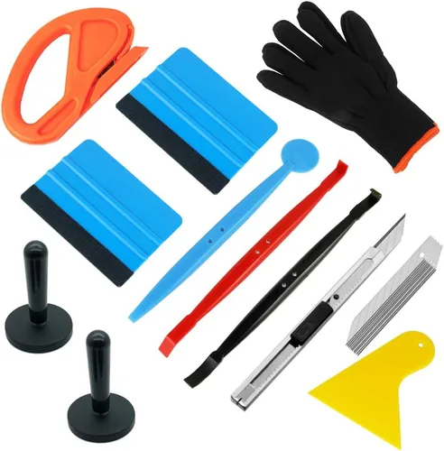 Vista 9 de CARTINTS Herramienta de instalación de envoltura de vinilo, kit de herramientas de tinte de película de ventana, kit de herramientas de deshierbe