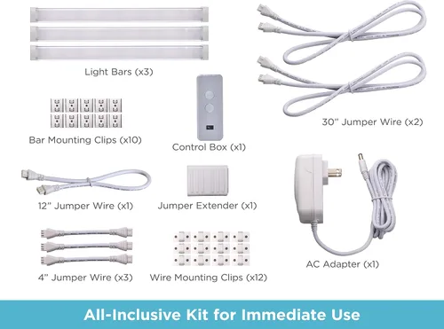 Vista 8 de BLACK+DECKER Funciona con Alexa Kit de iluminación inteligente debajo del gabinete, LED ajustables, (3) barras de 9 pulgadas, color blanco