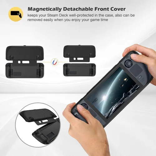 Vista 5 de ProCase Funda abatible para cubierta de vapor con protectores de pantalla de vidrio templado funda protectora suave con cubierta frontal