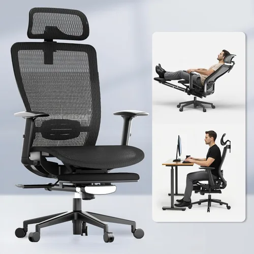 Vista 9 de FLEXISPOT OC3 Air - Silla de oficina ergonómica con respaldo de malla, silla giratoria para computadora, sillas de escritorio de oficina ejecutiva