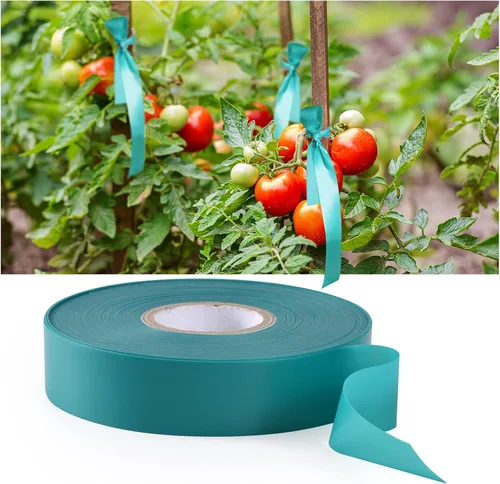 Vista 3 de TELENT OUTDOORS Cinta de amarre elástica, 1 pulgada de ancho y 200 pies, reutilizables, para plantas de jardín, cintas verdes para plantas, cinta