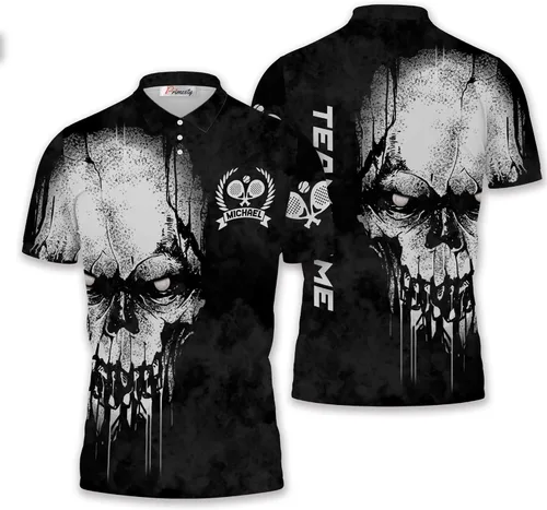 Vista 9 de Camisa de tenis de pádel personalizada, regalo de camiseta de tenis de pádel personalizada, polo de tenis de pádel para hombres y mujeres