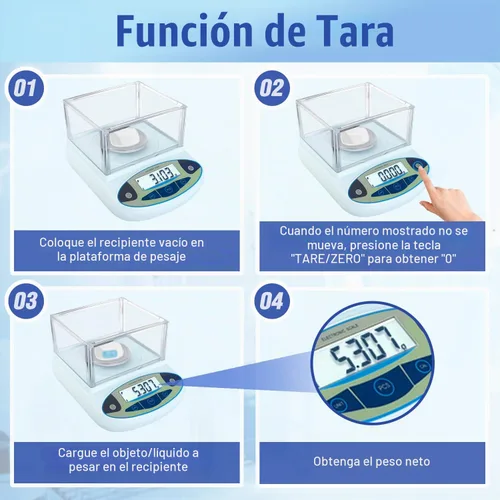 Vista 4 de FOUR E'S SCIENTIFIC Báscula de laboratorio 10.58 oz x 0.00004 oz Precisión