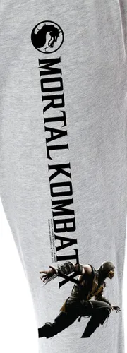 Vista 3 de Mortal Kombat Men's Scorpion Character and MK Dragon Logo Loungewear Sweatpants Pajama Pants
