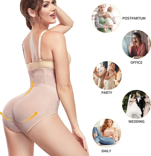 Vista 6 de Nebility Calzones moldeadores de cintura alta con control de abdomen y cintura alta para mujer