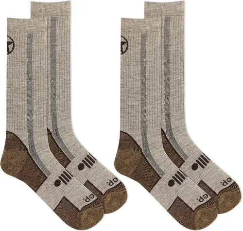 Vista 2 de Jeep Men's Wool Blend Trail Crew Socks-2 Pair Pack-Breathable, Cushioned Comfort