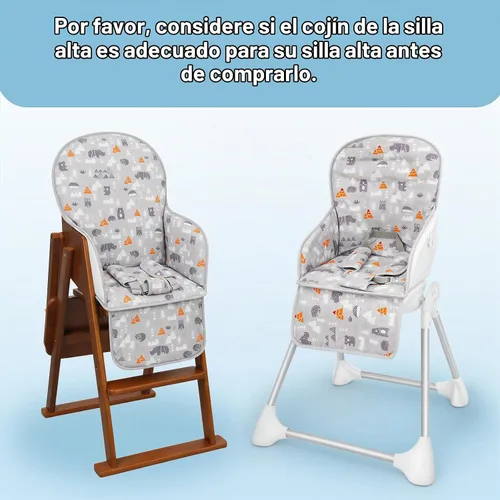 Vista 7 de Cojín para Silla Alta, Cojín para Silla Alta, Patrón Lindo, Diseño Cómodo de Cinturón de Seguridad, Cojín de Asiento Suave y Cómodo, Almohadilla