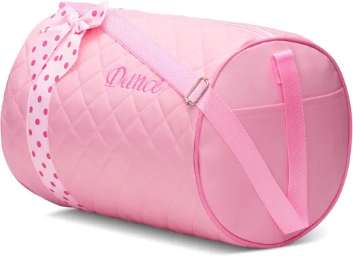 Vista 3 de Bolsa de lona acolchada con lazo para niñas, Rosado
