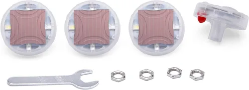 Vista 7 de Luces de rueda de neumáticos de automóvil, 4 válvulas de aire, tapa de válvula solar con sensores de movimiento, luz LED intermitente colorida