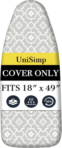 Vista 39 de UniSimp Funda y almohadilla para tabla de planchar de 15 x 54 pulgadas, algodón natural extra grueso, acolchado resistente a las manchas y a