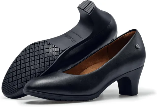 Vista 3 de Shoes for Crews Olivia, Zapatos de vestir de tacón alto antideslizantes para mujer, resistentes al agua, zapatos de tacón cómodos para mujer