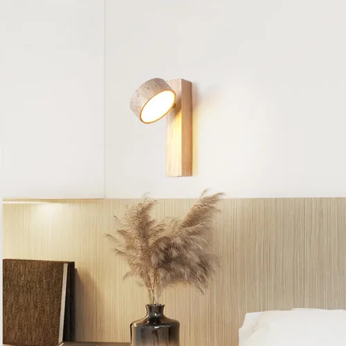 Vista 6 de Apliques de pared de travertino, accesorios de iluminación de piedra, iluminación de pared, lámparas de pared para sala de estar, dormitorio, LED