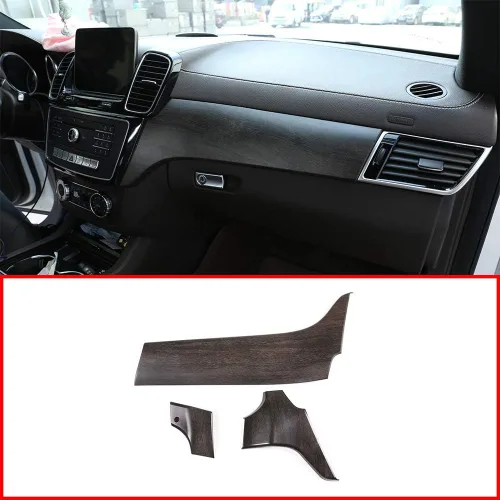 Vista 4 de Plástico ABS de grano de madera de roble para Mercedes Benz GLE GLS ML GL Clase 320 350 400 2012-2019 Control central de automóvil Decoración Panel