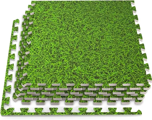 Vista 13 de HomeCube USA - Baldosas de espuma entrelazadas con veta de madera de 3/8 pulgadas de grosor para hogar, oficina, espacio de equipos