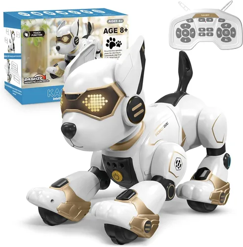 Vista 8 de OKK Perro Robot para Niños, Perro de Control Remoto y Toque con Interacción por Voz, Robot Programable con Show de Imitación, Perro Electrónico que