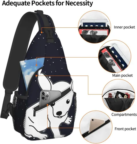 Vista 5 de Chihuahua - Bolsa de hombro para cachorros, mochila de viaje casual con animales divertidos para hombres y mujeres