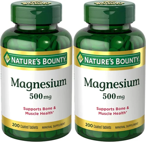Vista 10 de Nature's Bounty Tabletas de magnesio de 500 mg, suplemento de magnesio de alta potencia para la salud ósea y muscular, apoyo para todo el cuerpo