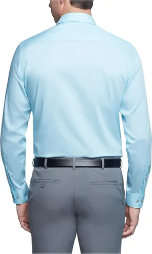 Vista 2 de Calvin Klein Camisa de vestir para hombre, ajuste regular, espiga elástica
