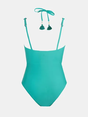 Vista 7 de CUPSHE Traje de baño de una pieza para mujer con tirantes ajustables en la parte delantera y espalda baja
