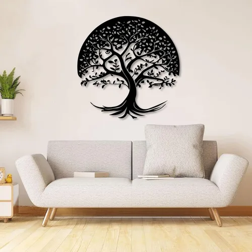 Vista 4 de Arte de pared de metal árbol de la vida, decoración de pared de árbol de la vida, arte de pared de árbol de la vida, decoración de pared de árbol