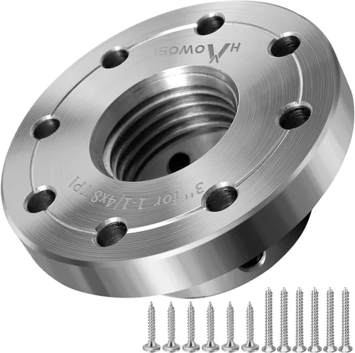 Vista 12 de Placa frontal de torno de madera de acero de 2 pulgadas, placa frontal para torno de madera, placa frontal de torno apta para husillo de 1 pulgada x