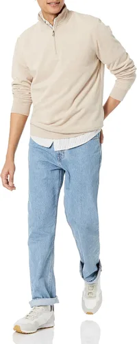 Vista 4 de Tienda Essentials Sudadera ligera de rizo francés con cremallera de un cuarto para hombre