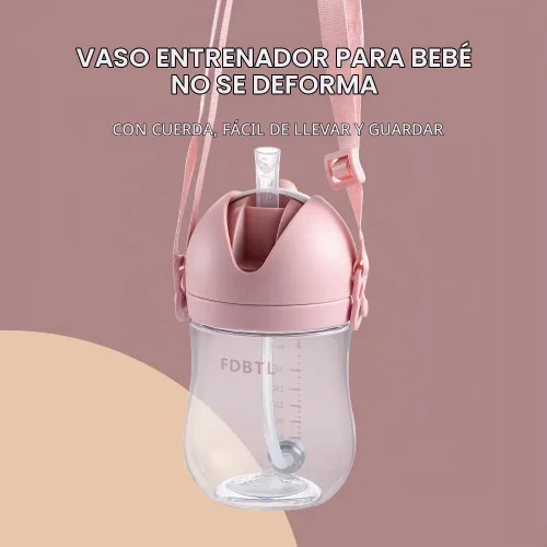 Vista 4 de Vaso con popote para bebé, con boquilla suave, con asas extraíbles, a prueba de fugas, a prueba de derrames, un cepillo para pajilla, vasos a prueba