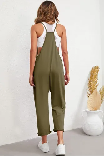 Vista 7 de Nirovien Womens Oversized Sleeveless Jumpsuits Spaghetti Strap Loose Overalls with Pocket One Piece Rompers