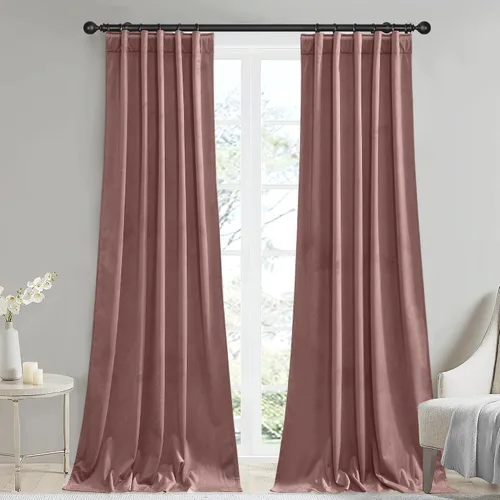 Vista 59 de StangH Cortinas 100% opacas, color beige, terciopelo suave y grueso, cortinas para ventana de dormitorio, forro blanco, cortinas con aislamiento