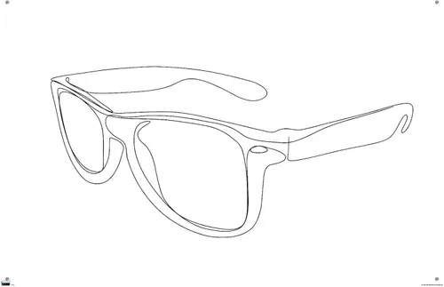 Vista 4 de Trends International LÍNEA Y CEPILLO - Póster de pared de gafas de sol de línea continua con chinchetas