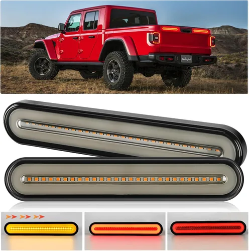 Vista 10 de Nilight Barra de luz trasera para remolque 2 piezas 20 LED luz de freno, luz automotriz, intermitentes, luces de marcha atrás IP65 impermeable