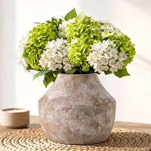 Vista 20 de Florero de cerámica con asas, jarrones rústicos de 11 pulgadas de alto para terracota (1-Terracotta/10.7")