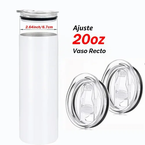 Vista 2 de 2 tapas de plástico de repuesto para vasos de 20 onzas, resistentes a salpicaduras, a prueba de derrames, para vasos de boca y vasos enfriadores