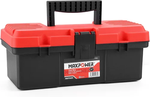 Vista 15 de MAXPOWER Caja de herramientas pequeña, cajas de herramientas de plástico de Rojo