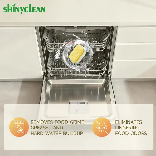 Vista 4 de Limpiador de lavavajillas resistente y desodorante tabletas, 0.71 oz* 12 unidades 1 Year supply, dishwasher descaler, septic safe, removes