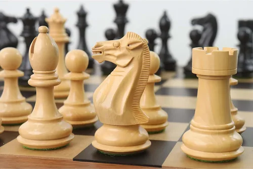 Vista 5 de RoyalChessMall - Juego de piezas de ajedrez de madera con peso Pro Staunton de 4.1 pulgadas, madera de ebonizado, 4 reinas