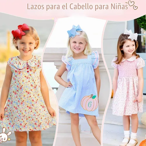 Vista 4 de 20 unidades de Oaoleer, pinzas de cocodrilo con lazos de grogrén en capas de 11.4 cm, accesorios para el cabello para bebés, niñas pequeñas, niños