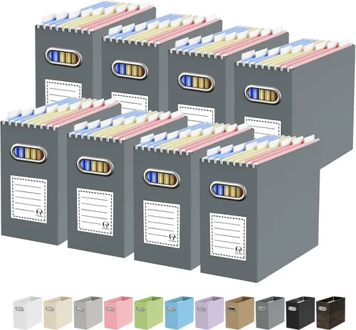 Vista 39 de Oterri Caja Organizadora de Archivos de Cartón para Carpetas Colgantes Tamaño Carta, Caja de Archivos para Escritorio de Computadora, Archivador