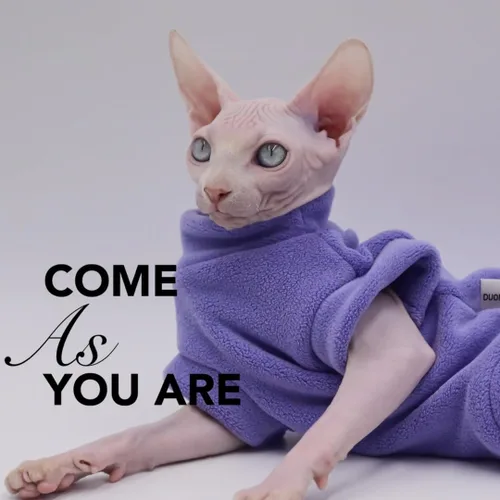 Vista 8 de Ropa para gatos sin pelo Otoño/Invierno de forro polar cálido súper suave y elástica para Sphynx, Devon, Konis, gatos pequeños y perros (verde, XS)