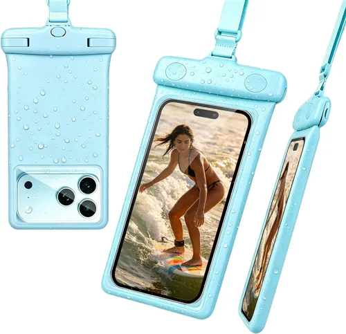 Vista 9 de wellhouse Funda impermeable para teléfono, funda impermeable para iPhone 17 16 15 14 13 Pro Max XS Samsung, IPX8 3D bolsa seca para teléfono celular