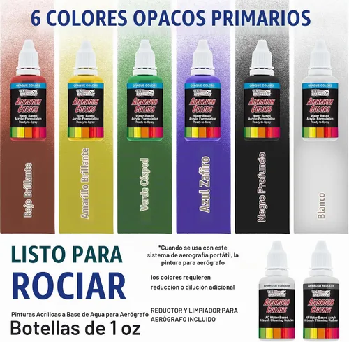 Vista 6 de Kit completo del sistema de aerógrafo multiuso Master para aerografía profesional con 3 aerógrafos Master, kit de pintura con aerógrado de 6