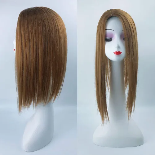 Vista 4 de YYDS, Mezcla natural Snythetic, para mujer, pérdida de cabello, parte derecha, de seda, con clip (rubio oscuro #27)
