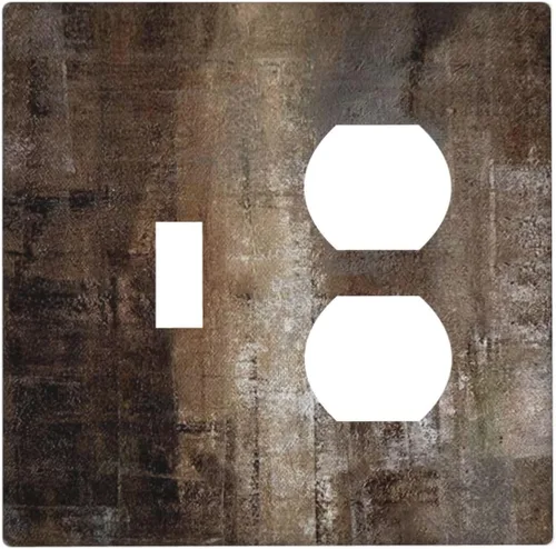 Vista 170 de Taupe Beige Marrón Gris Abstracto Arte 1-Banda Interruptor de Luz Doble de Recepción Placa de Pared Toma Cubiertas Eléctricas Decorativas Modernas